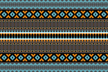 Ethnic pattern seamless, Geometric design ,Aztec embroidery border seamless patterns.ethnic design,  pattern art wallpaper Background, Design for fabric, curtain, carpet ,geometry seamless pattern