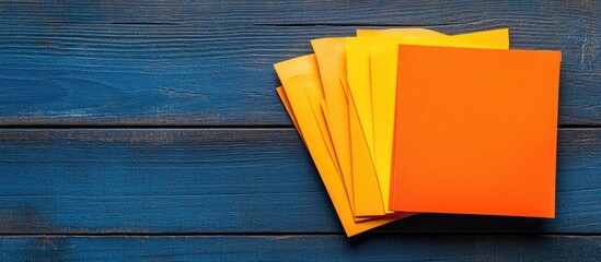 Career and family balance showcasing colorful stationery on a blue wooden background for productivity and organization themes