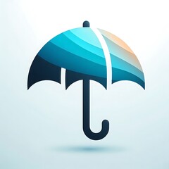 Abstract umbrella design with gradient colors.