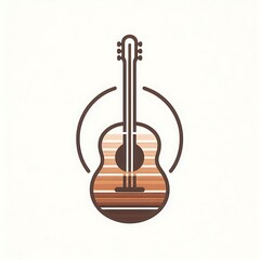 Naklejka premium Stylized acoustic guitar illustration.