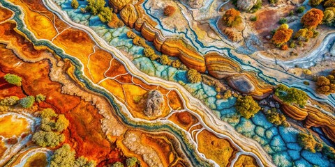 Fototapeta premium Aerial View of Natural Stone Texture Background Showcasing Unique Patterns and Earthy Tones for Creative Design and Artistic Inspiration in Landscape Photography
