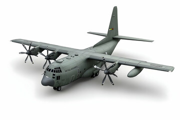 A military transport aircraft designed for cargo and troop movement.