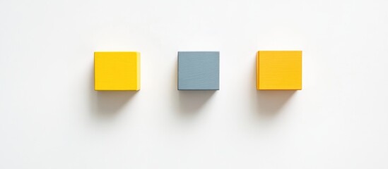 Colorful block calendar arrangement on a minimalist white background for planning and organization concepts