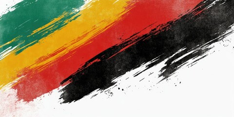 Black History Month Background. Juneteenth freedom day banner. June 19 poster design in black, gree, red, yellow colors of Pan African flag