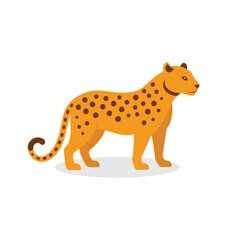  Jaguar animal isolated flat vector illustration on white background.