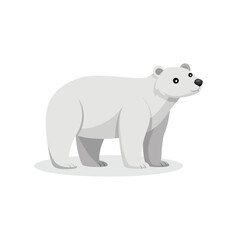  Polar Bear animal isolated flat vector illustration on white background