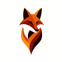 Obraz premium Stylized fox illustration in vibrant orange tones.
