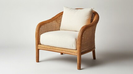Fototapeta premium Wicker Chair with Pillow