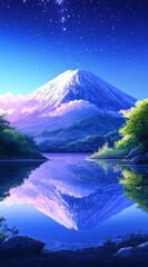 Obraz premium Serene Mountain Reflection