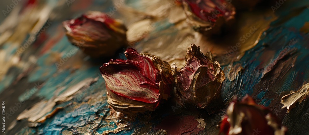 Poster palette texture with vibrant color stains and artistic brush strokes creating a dynamic background f