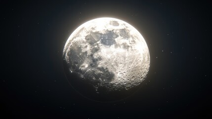 Fototapeta premium Half moon illuminated at twilight against a clear night sky showcasing detailed lunar surface features and a serene atmosphere