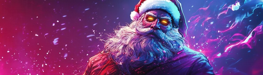 Fototapeta premium Epic christmas adventure santa's journey through a magical winter wonderland digital art fantasy
