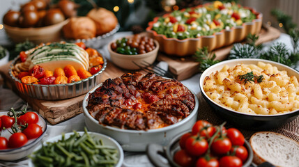 Obraz premium Festive Holiday Dinner Spread