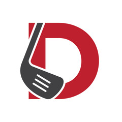 Letter D Hockey Logo. Field Hockey Logo Concept With Hockey Stick Symbol