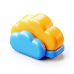 Vibrant Cartoon-Style 3D Icon of a Cloud-Based CRM Platform