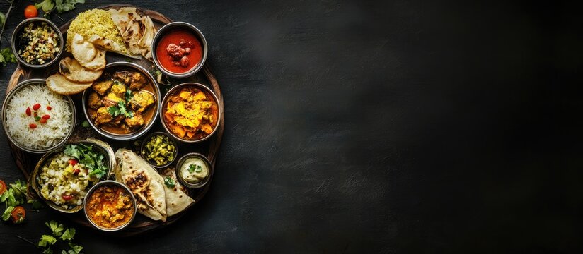 Traditional Indian Upwas thali fasting food platter for home delivery featuring a variety of dishes on a rustic wooden table