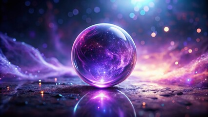 A Glowing Ethereal Purple Sphere with a Soft Flowing Core Against a Dark Background of Energy Mysticism and Abstract Digital Themes in High-Quality 4K Motion Design