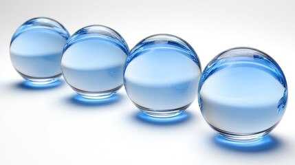 Abstract glass spheres representing the concept of ERP Enterprise Resource Planning and business optimization in a modern context.
