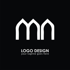 MA MN Logo Design, Creative Minimal Letter MN MA Monogram