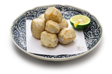 Satoimo Karaage ( deep fried taro ), Japanese food