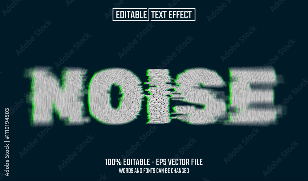 Wall mural noise editable text effect
