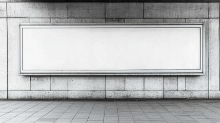 Large empty billboard on a concrete wall ready for customized advertising messages and promotional banners in an urban setting