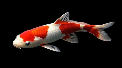 Vibrant Koi Fish Swimming Gracefully in Dark Water Showcasing Stunning Colors and Patterns Ideal for Nature and Aquatic Life Themes