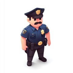 Cartoon police officer illustration.