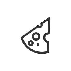 cheese icon with wedge shape and holes for dairy product illustration