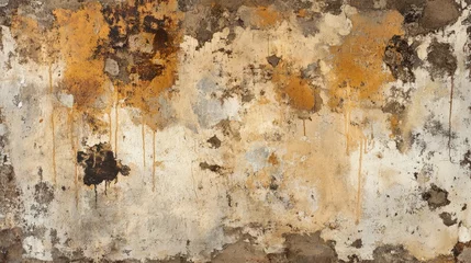Aged rusty wall texture with peeling paint and corrosion detailed background for design and artistic purposes
