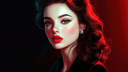 Obraz premium Beautiful woman in retro style
