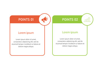 business infographic template two options, comparison process, vector illustration
