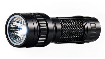 LED flashlight on transparent background