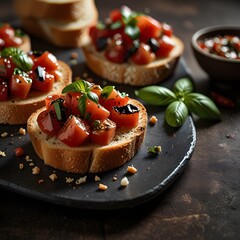 bruschetta with tomato and basil