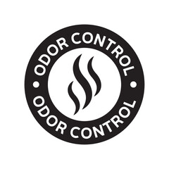 Odor control icon with odor symbol inside crossed circle for smell prevention 