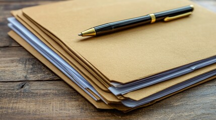 Request for Proposal Documents on Wooden Table with Black Pen Business and Finance Concept