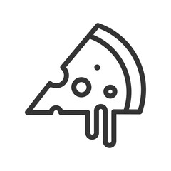 Pizza icon with melting cheese for delicious food representation