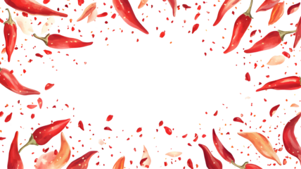 Red chili peppers framing a blank space for text.