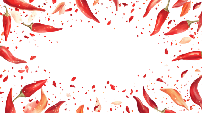 Red chili peppers framing a blank space for text.