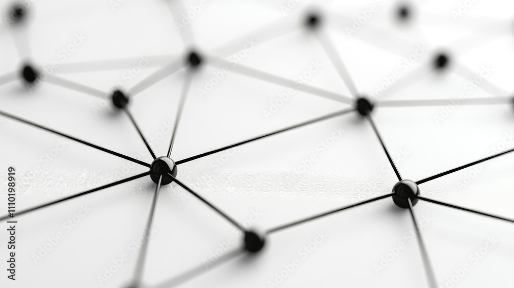 Poster Abstract network connections illustrating data flow and communication in technology and digital systems. Creative graphical representation.