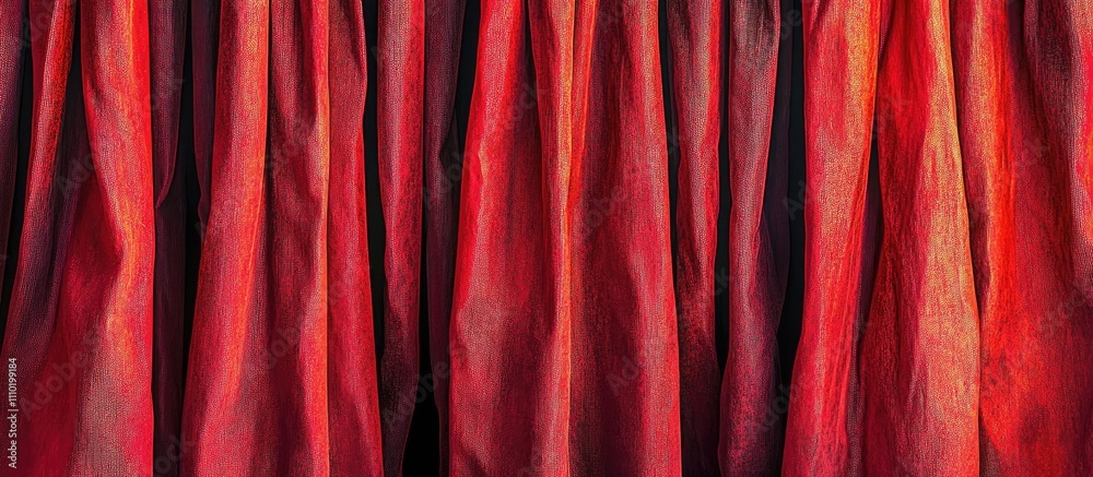 Poster theater stage red curtains draping elegantly in a dramatic presentation of performing arts and enter