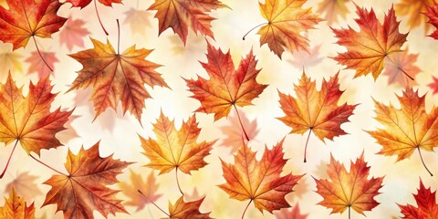 A vibrant pattern of autumn leaves, showcasing the transition from green to gold, crimson, and orange hues.