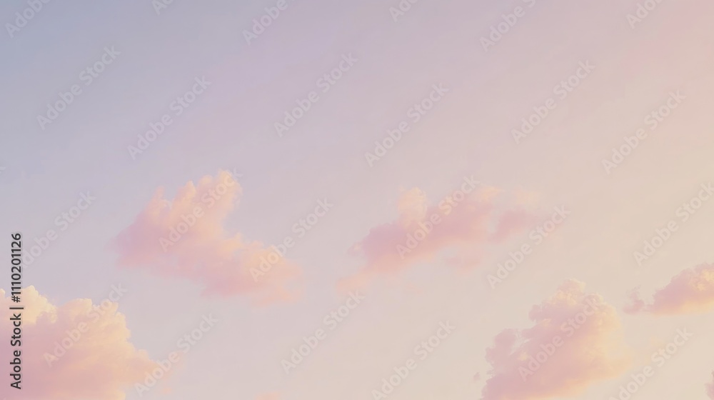 Aufkleber calm golden hour sky with soft pastel clouds ideal for background editing and creative projects duri