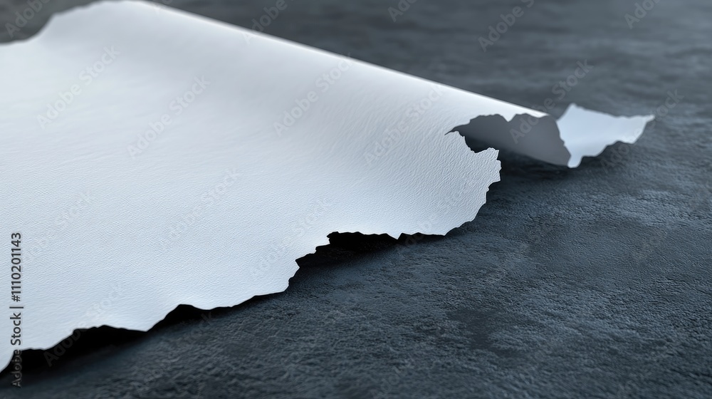 Poster Torn paper mockup for proposal requests showcasing texture and depth on a dark surface for professional presentations and designs