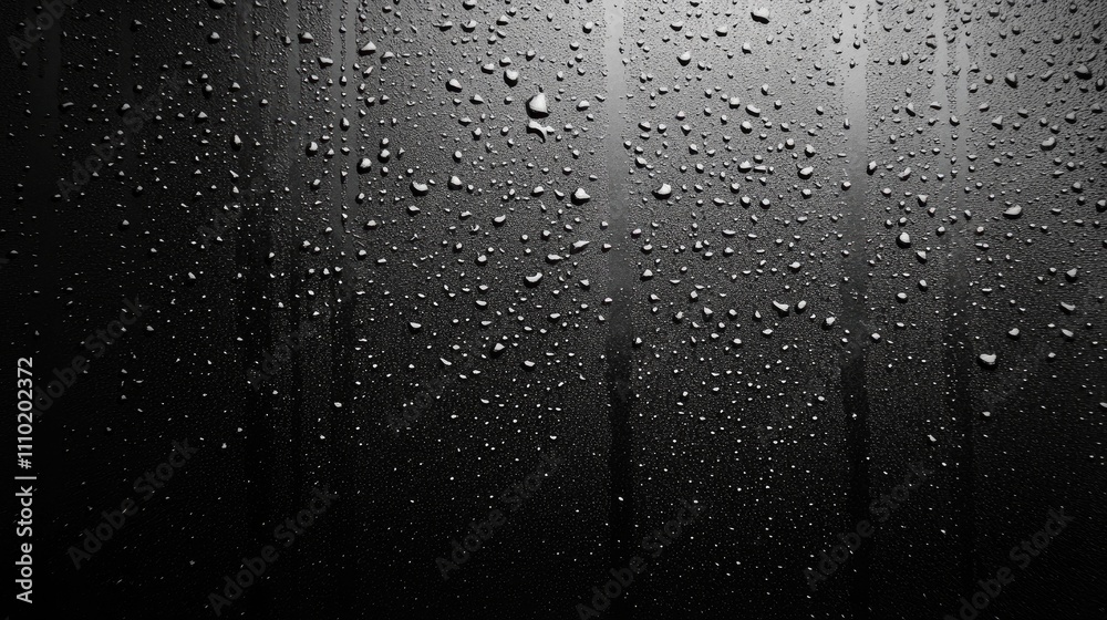 Aufkleber Raindrops on window glass creating a natural pattern with blurred background showcasing the beauty of nature during rainy weather