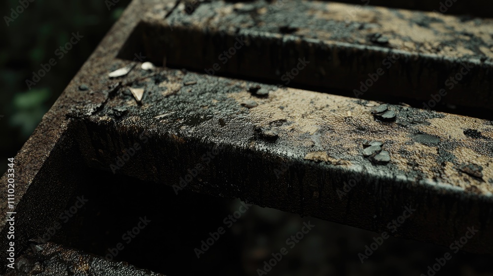 Aufkleber rusty iron surface with textured details showcasing aged metal structure and natural wear effects in