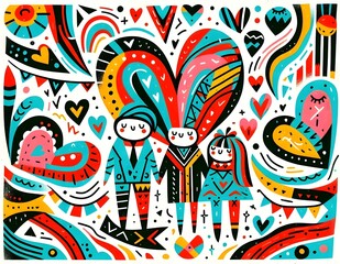 Obraz premium Amor Geométrico: Dia de San Valentín