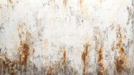 Obraz premium Rusted white metal wall texture with streaks of rust creating an aged industrial background for design and artwork applications