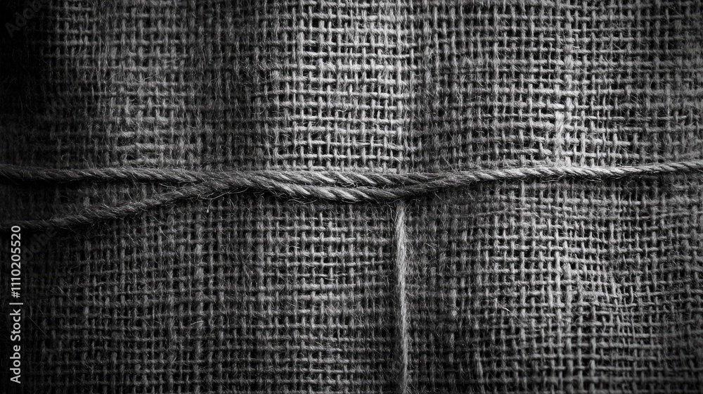 Poster Woven sackcloth texture pattern background with natural fibers and earthy tones ideal for rustic designs and textile applications