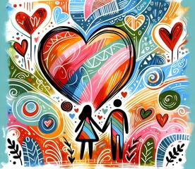 Obraz premium Amor Geométrico: Dia de San Valentín